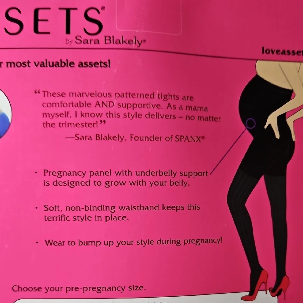 ASSETS by Sara Blakely Marvelous Mama Maternity Tights Opaque Stripe New